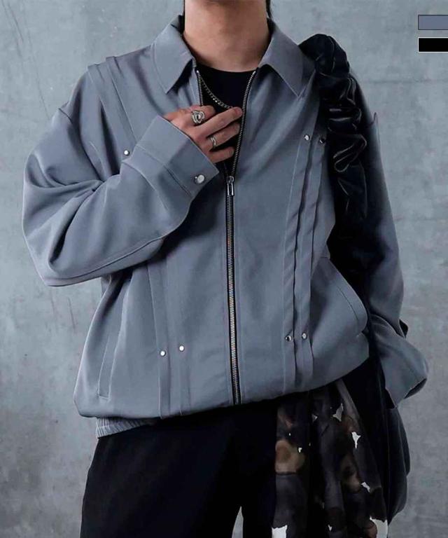 コンファーム（Confirm）/Confirm プリーツ リベット ショート ZIPブルゾン