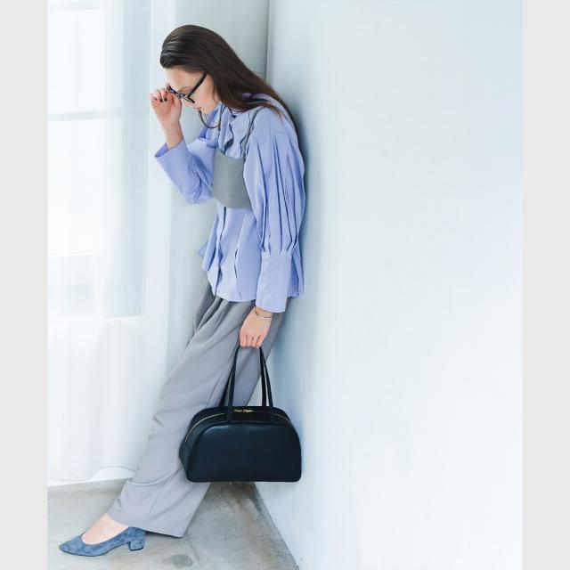 ラマージ（LA MARGE）/【LA MARGE】【本革 / 500mlボトル収納可能】レザー ラウンド ボストンバッグ (M)_4
