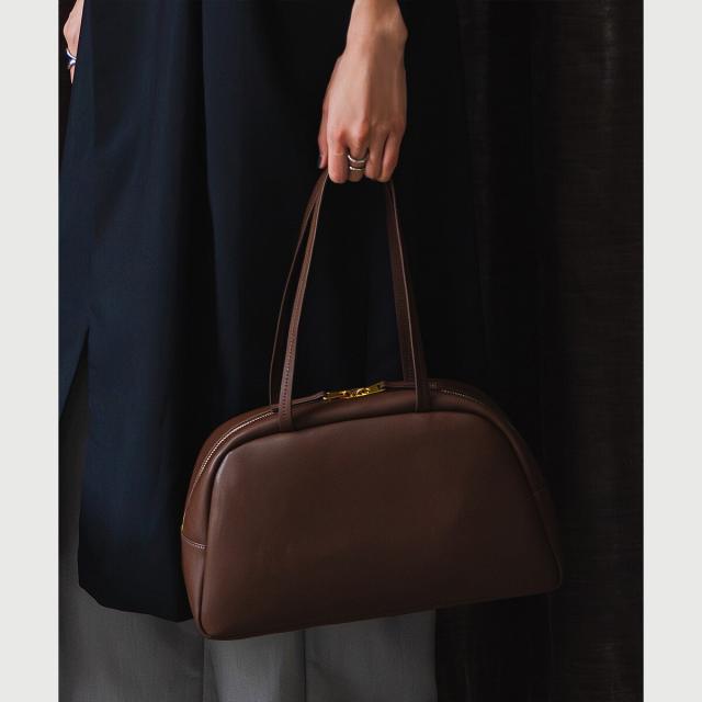 ラマージ（LA MARGE）/【LA MARGE】【本革 / 500mlボトル収納可能】レザー ラウンド ボストンバッグ (M)_6