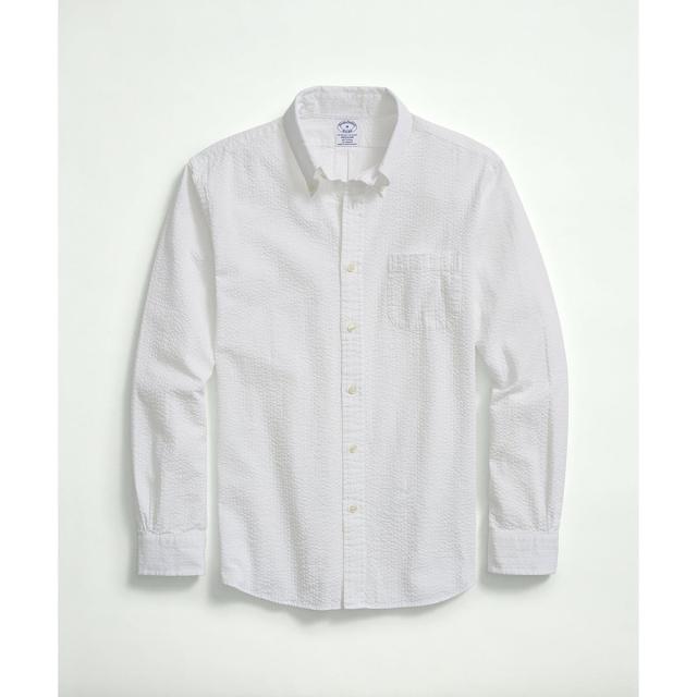ブルックスブラザーズ（Brooks Brothers）/ストレッチコットン シアサッカー ソリッド カジュアルシャツ Regular Fit