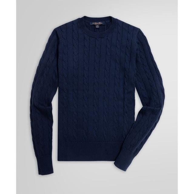 ブルックスブラザーズ（Brooks Brothers）/スーピマコットン ケーブルクルーネックセーター