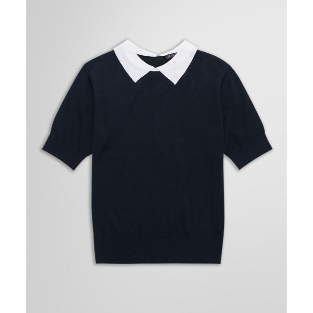 ブルックスブラザーズ（Brooks Brothers）/キュプラ/コットン バイカラー ポロセーター