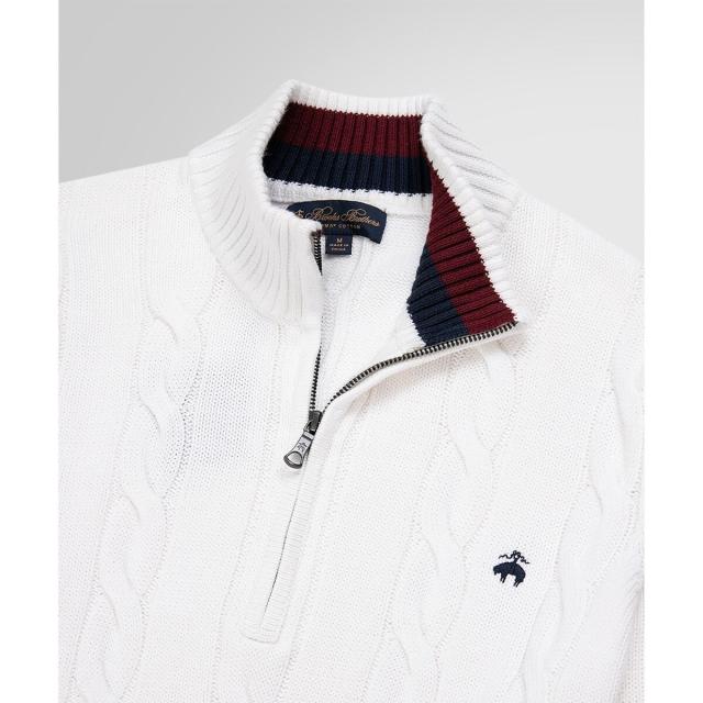 ブルックスブラザーズ（Brooks Brothers）/スーピマコットン ケーブル ハーフジップ モックネック テニスセーター_1