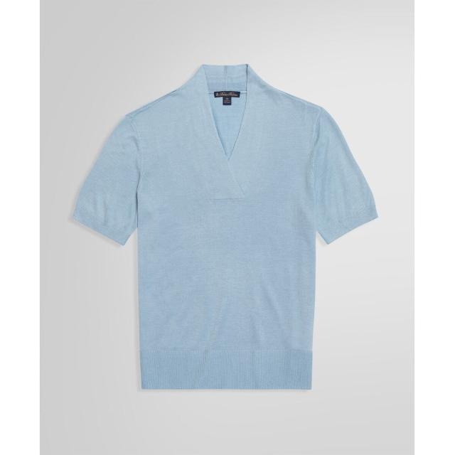 ブルックスブラザーズ（Brooks Brothers）/シルク/レーヨン ショールカラー ショートスリーブセーター_8