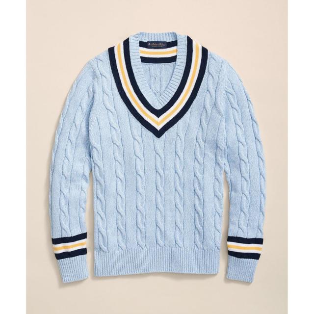 ブルックスブラザーズ（Brooks Brothers）/コットン ケーブル Vネックテニスセーター