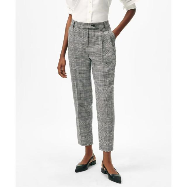 ブルックスブラザーズ（Brooks Brothers）/ポリエステルブレンド グレンチェック クロップド スラックス