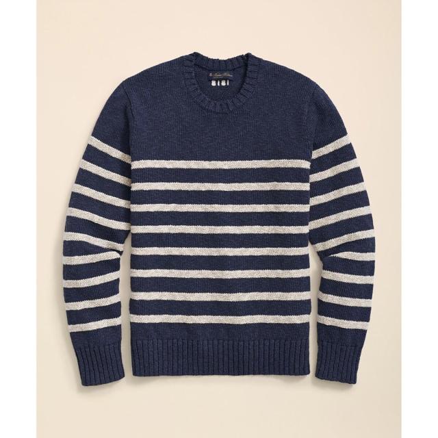 ブルックスブラザーズ（Brooks Brothers）/コットン/リネン マリナーストライプ クルーネックセーター_4