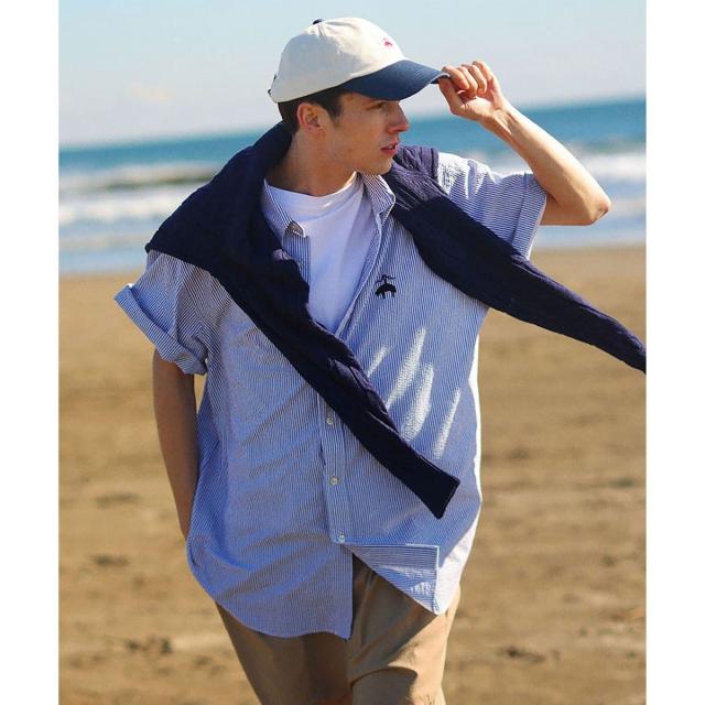 ブルックスブラザーズ（Brooks Brothers）/◆オンラインストア限定◆コットン ビッグGFロゴ シアサッカー ショートスリーブ カジュアル…