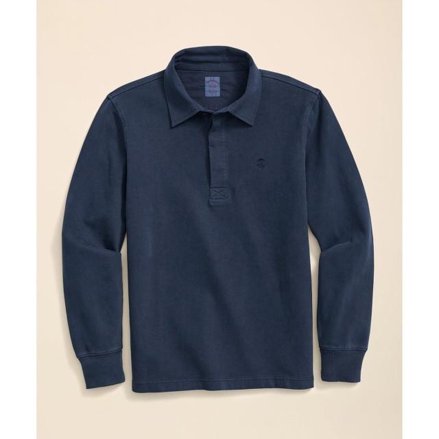 ブルックスブラザーズ（Brooks Brothers）/コットンジャージー ガーメントダイ ナンバーパッチ ラグビーシャツ