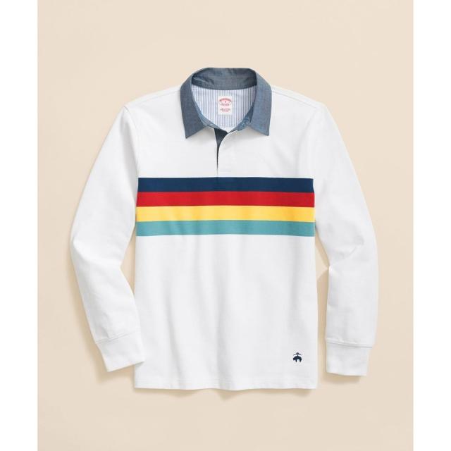 ブルックスブラザーズ（Brooks Brothers）/コットンジャージー レーシングストライプ ラグビーシャツ