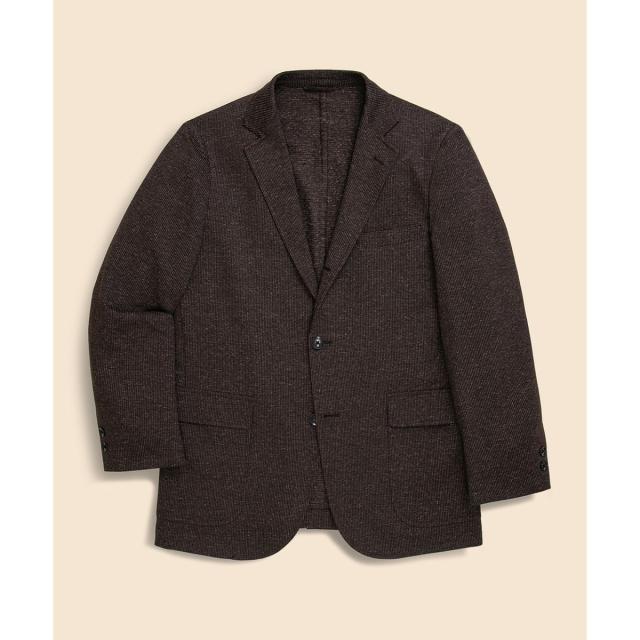 ブルックスブラザーズ（Brooks Brothers）/ポリエステル/リネン リップルジャージー 段返り３釦サックジャケット Classic