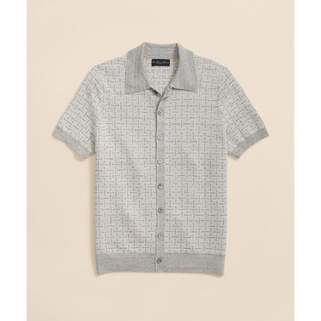 ブルックスブラザーズ（Brooks Brothers）/リネン／ナイロン　バスケット　ポロカーディガン
