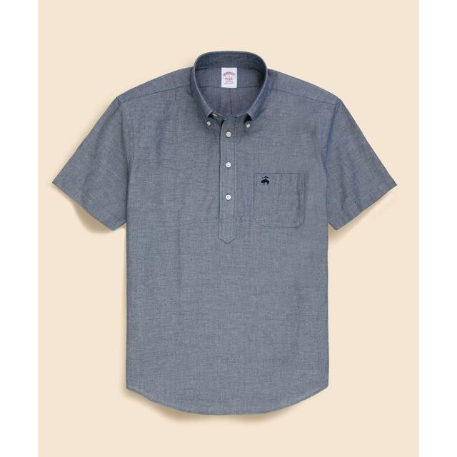 ブルックスブラザーズ（Brooks Brothers）/コットンシャンブレー　GFロゴ　ショートスリーブ　プルオーバーシャツ
