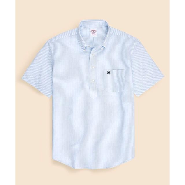 ブルックスブラザーズ（Brooks Brothers）/コットン／リネン　GFロゴ　ショートスリーブ　プルオーバーシャツ