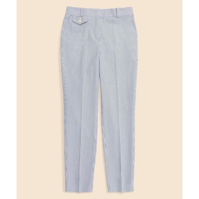 ブルックスブラザーズ（Brooks Brothers）/コットン　シアサッカーストライプ　プレーンフロント　クロップドパンツ
