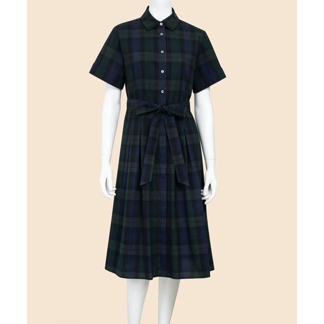 ブルックスブラザーズ（Brooks Brothers）/コットン　シアサッカー　チェック　ショートスリーブ　シャツワンピース