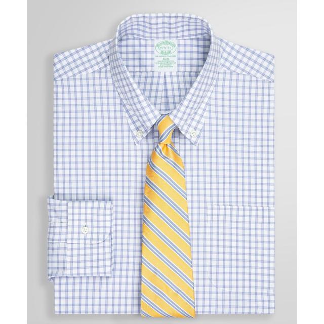 ブルックスブラザーズ（Brooks Brothers）/スーピマコットンストレッチ  ピンポイントオックスフォード ウィンドウペイン ドレスシャツ…
