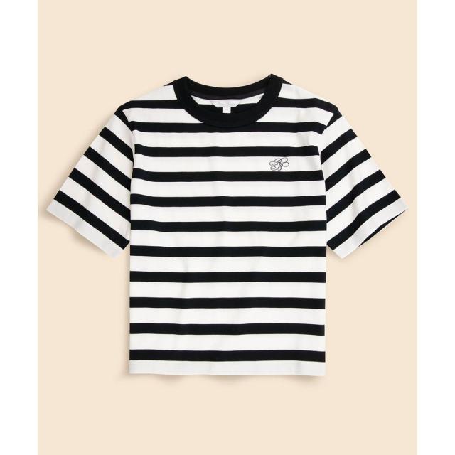 ブルックスブラザーズ（Brooks Brothers）/【Double B Collection】コットン　BBロゴ　マリナーストライプ　ヘビーウェイトTシ