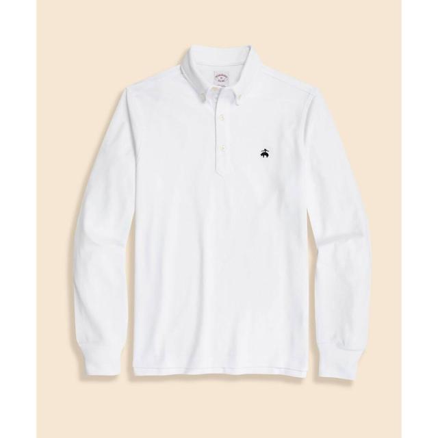 ブルックスブラザーズ（Brooks Brothers）/コットン／ポリエステル　ハイツイストピケ　GFロゴ　ロングスリーブポロシャツ