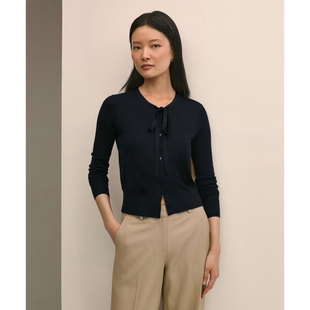 ブルックスブラザーズ（Brooks Brothers）/シルク／レーヨン　ナローリボンタイ　カーディガン