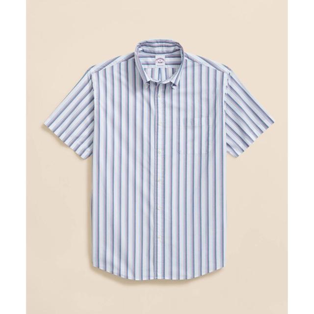 ブルックスブラザーズ（Brooks Brothers）/コットンポプリン　シーズナルパターン　ショートスリーブ　フライデーシャツ