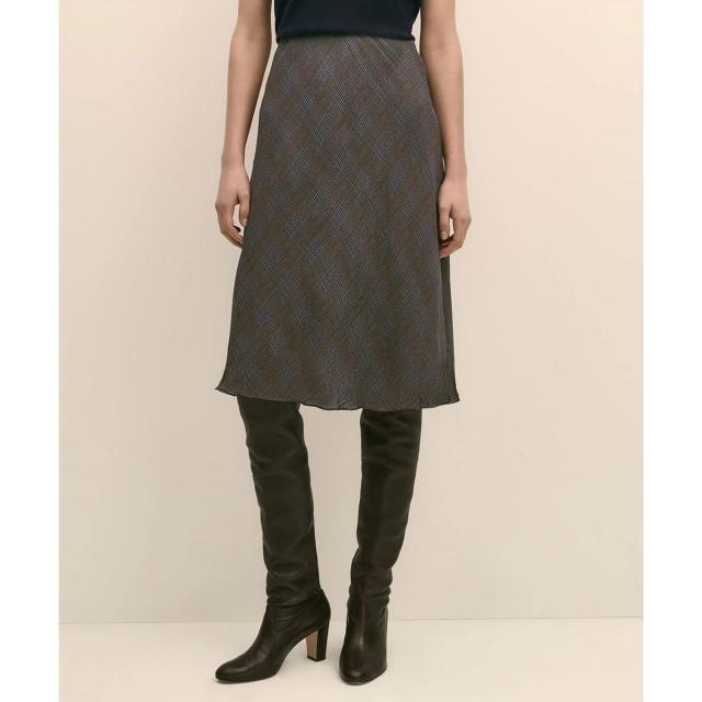 ブルックスブラザーズ（Brooks Brothers）/レーヨンシフォン　グレンチェック　フレアスカート