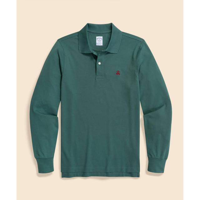 ブルックスブラザーズ（Brooks Brothers）/スーピマコットンストレッチピケ　GFロゴ　ロングスリーブポロシャツ　Slim Fit