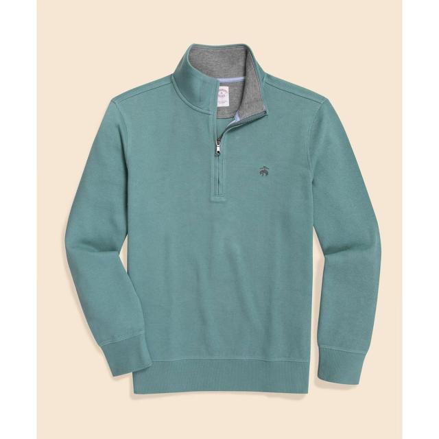 ブルックスブラザーズ（Brooks Brothers）/コットン　フレンチリブ　GFロゴ　ハーフジップ　モックネックプルオーバー_1