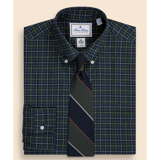 ブルックスブラザーズ（Brooks Brothers）/ラグジュアリー　ブラッシュドコットン　チェック　ドレスシャツ　Regular Fit