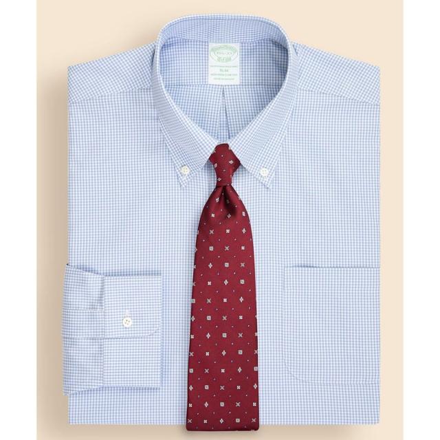 ブルックスブラザーズ（Brooks Brothers）/ストレッチピンポイントオックス　ギンガム　ドレスシャツ　Slim Fit セレモニー_2