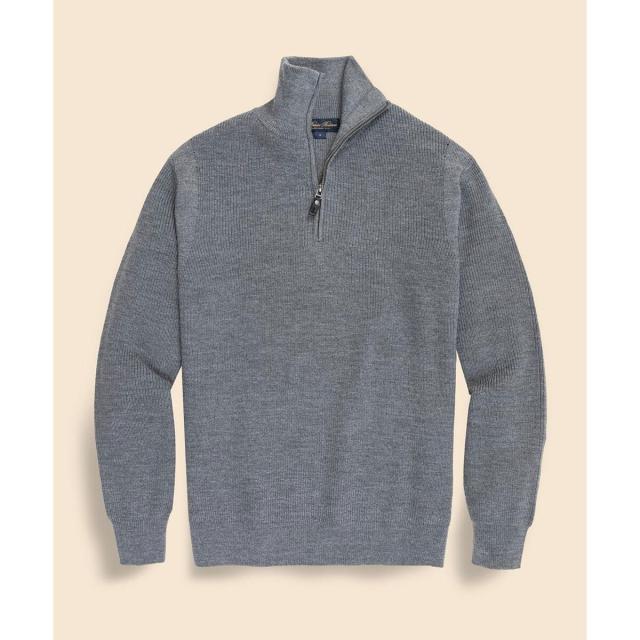 ブルックスブラザーズ（Brooks Brothers）/ウール　リブニット　ハーフジップ　モックネックセーター_1