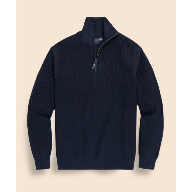 ブルックスブラザーズ（Brooks Brothers）/ウール　リブニット　ハーフジップ　モックネックセーター