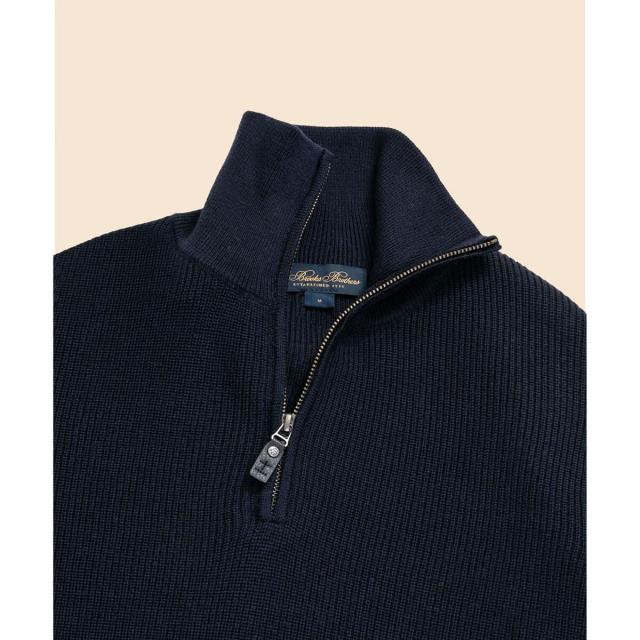 ブルックスブラザーズ（Brooks Brothers）/ウール　リブニット　ハーフジップ　モックネックセーター_3