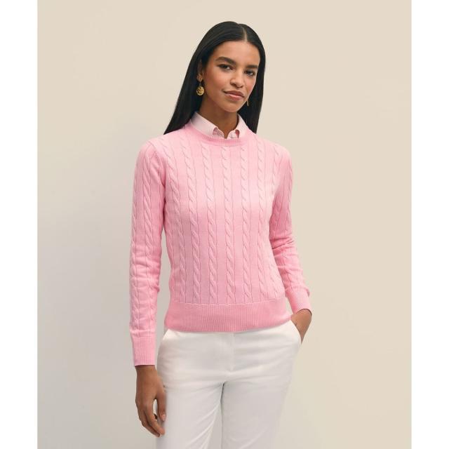 ブルックスブラザーズ（Brooks Brothers）/スーピマコットン ケーブル クルーネックセーター