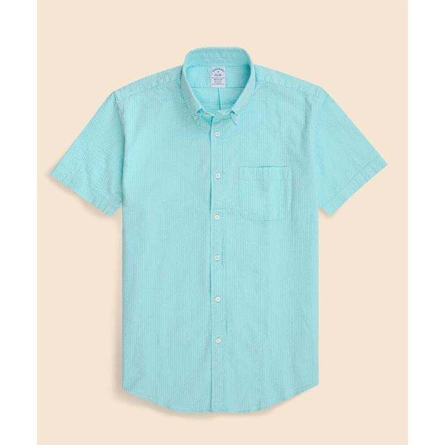 ブルックスブラザーズ（Brooks Brothers）/ストレッチコットン　シアサッカー　ショートスリーブ　カジュアルシャツ　Regular Fit