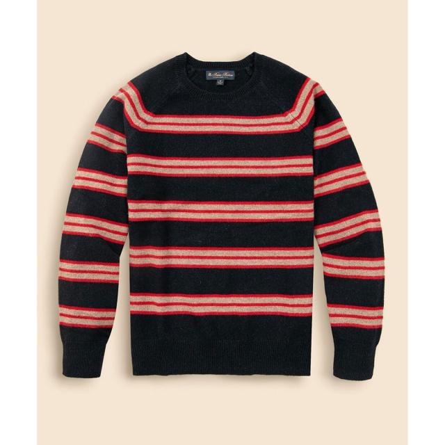 ブルックスブラザーズ（Brooks Brothers）/ウール　アーカイブストライプ　クルーネックセーター