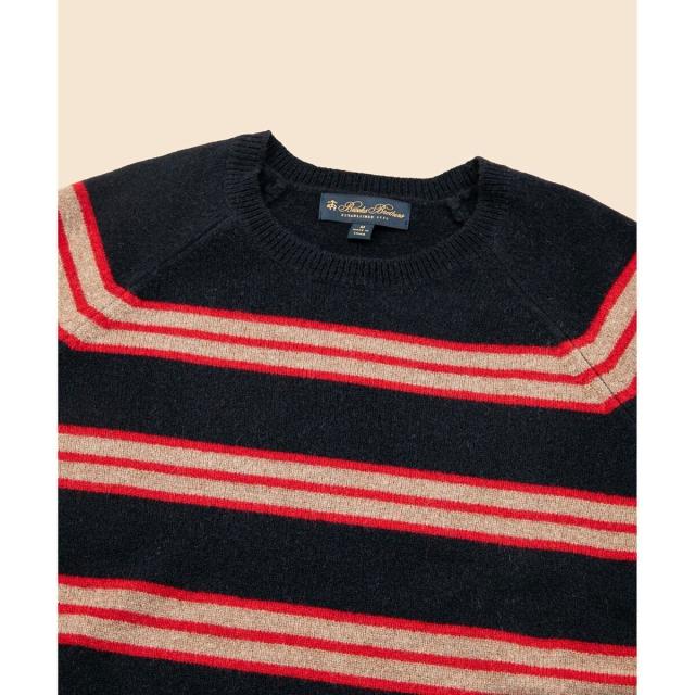 ブルックスブラザーズ（Brooks Brothers）/ウール　アーカイブストライプ　クルーネックセーター_1