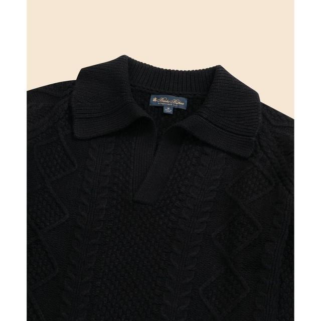 ブルックスブラザーズ（Brooks Brothers）/ウール　アーカイブ　ジョニーカラー　フィッシャーマンズセーター_1