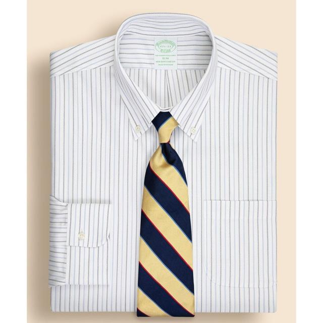 ブルックスブラザーズ（Brooks Brothers）/ストレッチコットン　ロイヤルオックスフォード　オルタネイトストライプ　ドレスシャツ　Sl…