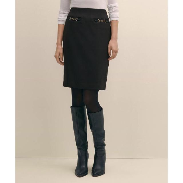 ブルックスブラザーズ（Brooks Brothers）/ポリエステル／ウール　ホースビット　ペンシルスカート