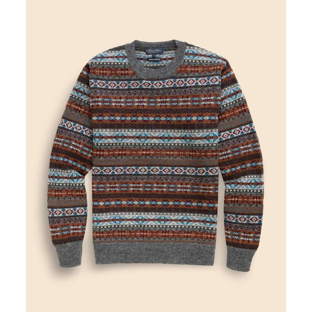 ブルックスブラザーズ（Brooks Brothers）/ウール　フェアアイル　クルーネックセーター　Made in England