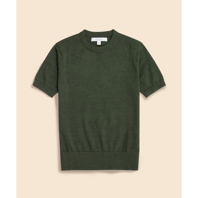 ブルックスブラザーズ（Brooks Brothers）/メリノウール　ショートスリーブ　クルーネックセーター