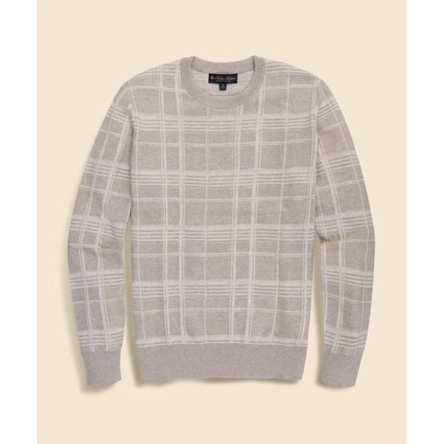 ブルックスブラザーズ（Brooks Brothers）/スーピマコットン　テキスチャードプレイド　クルーネックセーター