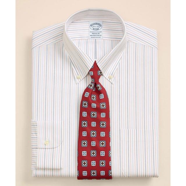 ブルックスブラザーズ（Brooks Brothers）/スーピマコットン　ストレッチブロードクロス　ストライプ　ドレスシャツ　Regular Fit