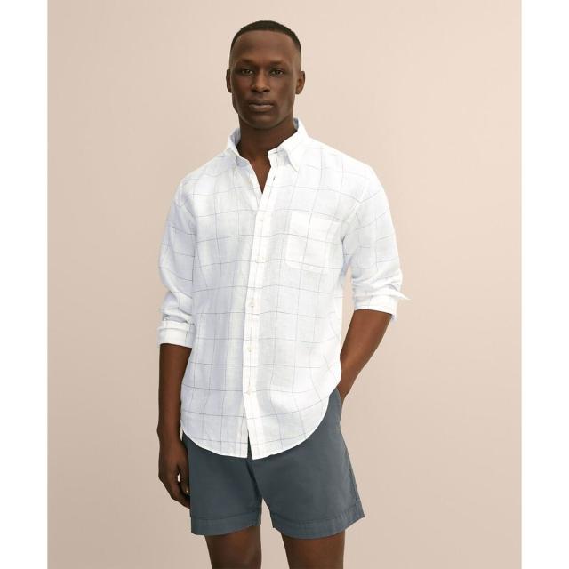 ブルックスブラザーズ（Brooks Brothers）/アイリッシュリネン　シーズナルパターン　カジュアルシャツ　Regular Fit
