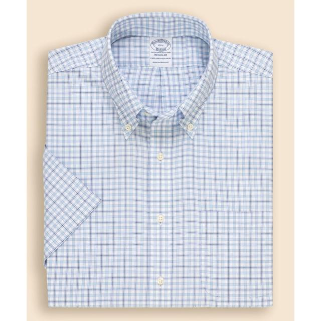 ブルックスブラザーズ（Brooks Brothers）/Brooks Brothers Explorer　チェック　ショートスリーブ　ドレスシャツ　Regu