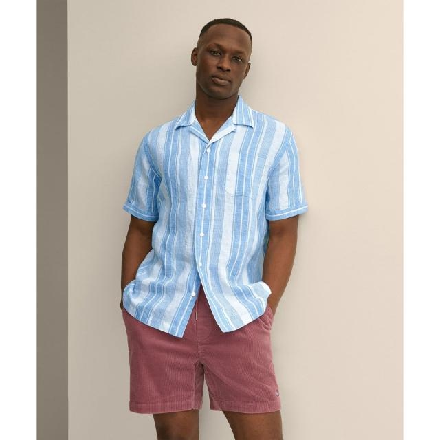 ブルックスブラザーズ（Brooks Brothers）/アイリッシュリネン　ストライプ　キャンプシャツ　Regular Fit_1