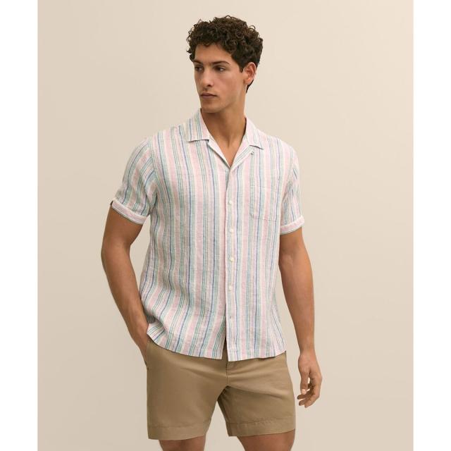 ブルックスブラザーズ（Brooks Brothers）/アイリッシュリネン　ストライプ　キャンプシャツ　Regular Fit