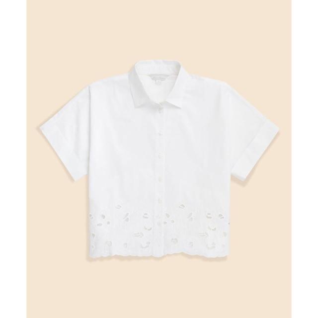 ブルックスブラザーズ（Brooks Brothers）/コットンサテン　アイレット　クロップドブラウス