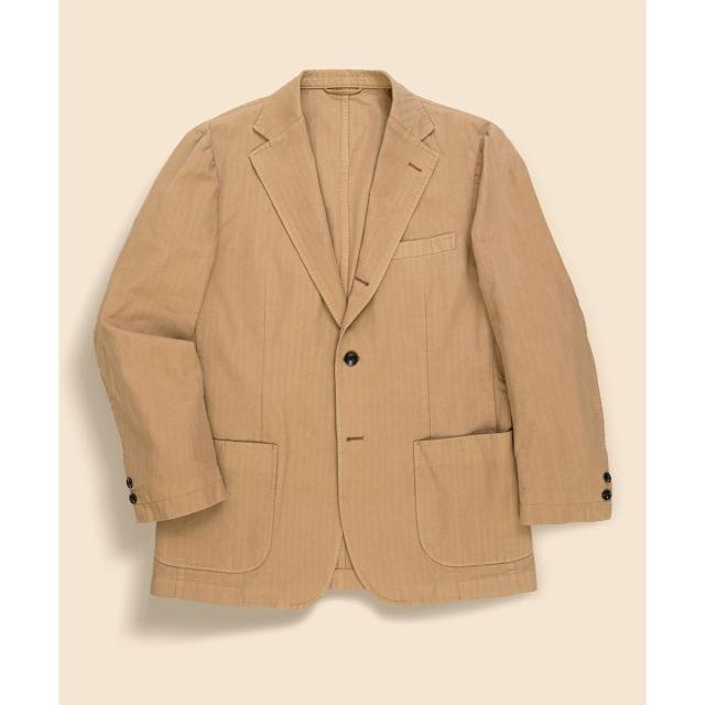 ブルックスブラザーズ（Brooks Brothers）/コットン／ラミー　ヘリンボーン　ガーメントダイ　段返り３釦アンコンジャケット　Classic 45,540円